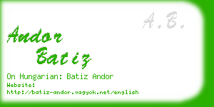 andor batiz business card